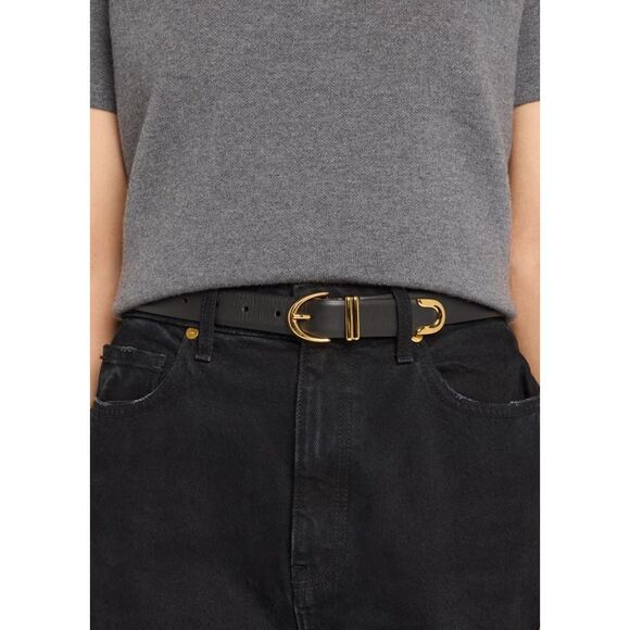 Khaite bambi belt black leather gold size 85 - Picture 4 of 4